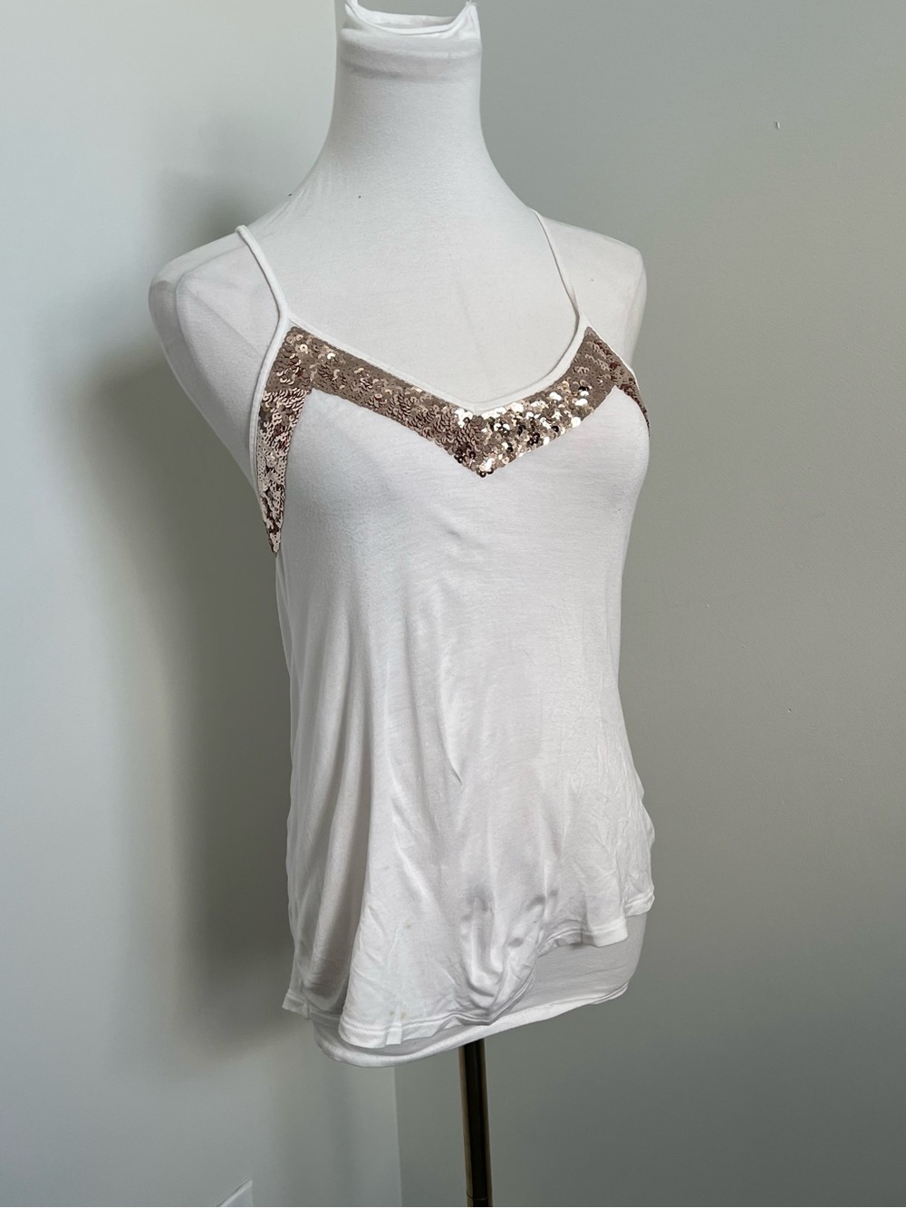 White Sequin Fairycore Summer Tank Top – Y2K Coquette Festival Cami XS - Picture 2 of 6